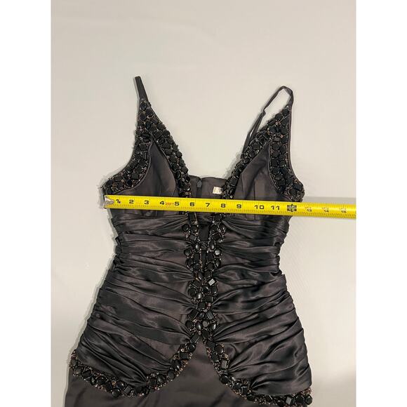 Mandalay Embellished Evening Cocktail Dress Womens 4 Glam Event Party Black Gala - Picture 5 of 15